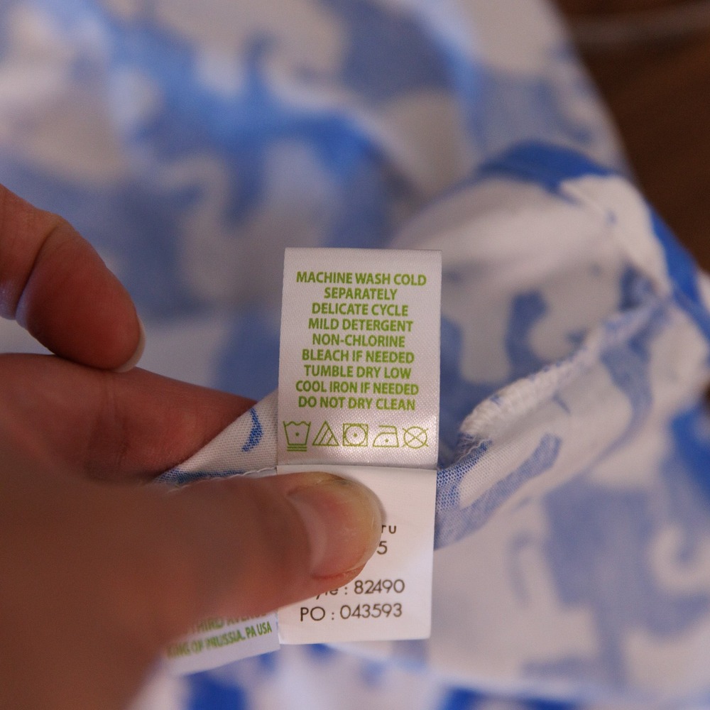 Lilly Pulitzer Blue White Elephant Print Pima Cotton Strapless Tube Dress M - Picture 7 of 7